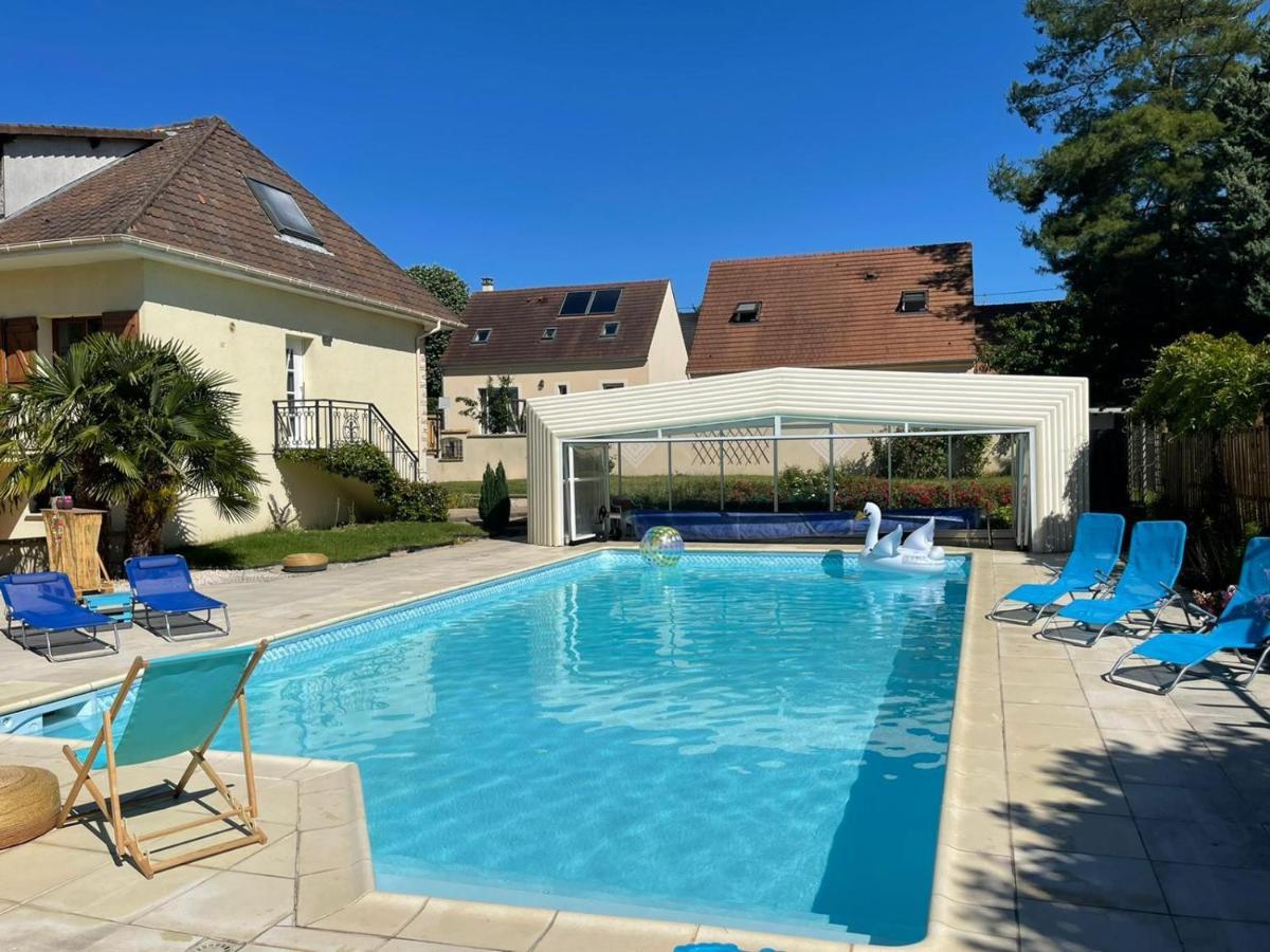 L'Annexe- Guest House Avec Piscine Studio Avec Coin Chambre Rosny-sur-Seine Dış mekan fotoğraf
